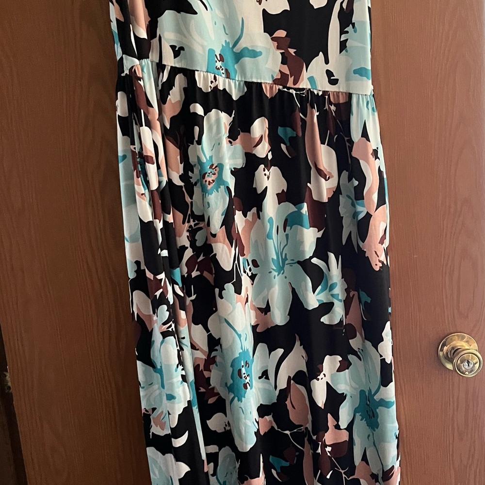 Floral Print Strapless Dress
